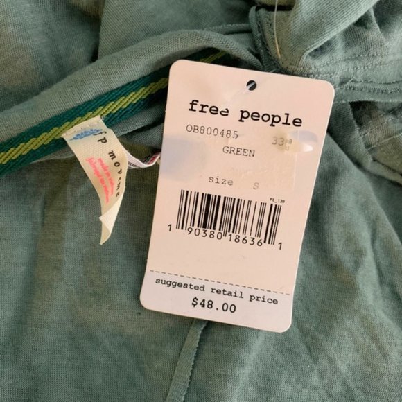 Free People top Tank Side Tie Movement Green Sz S - Picture 3 of 4